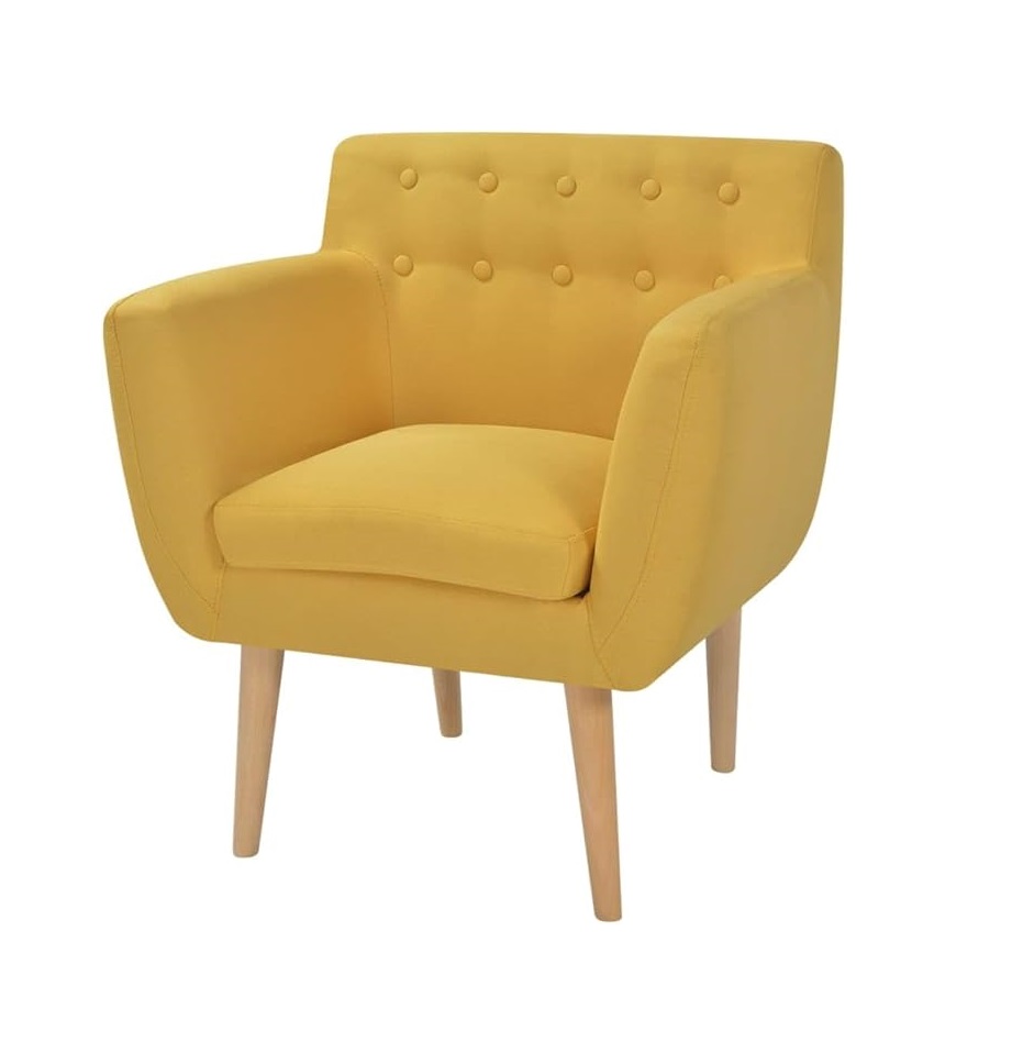 Youuihom Loungesessel Stuhl, Polstersessel, Wohnzimmersessel, Gelb
