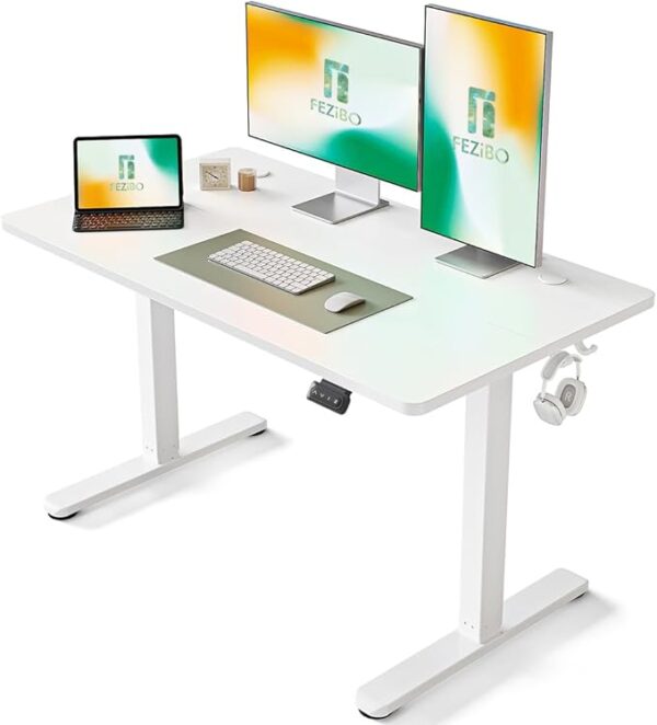 FEZIBO Schreibtisch Höhenverstellbar Elektrisch, 120 x 60 cm Computer Stehschreibtisch