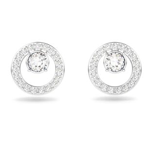 Swarovski Creativity Ohrstecker, Rund, Weiss, Rhodiniert