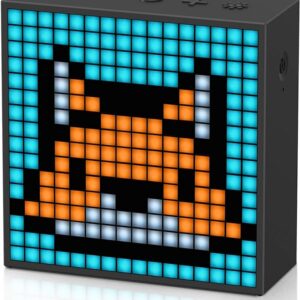 Divoom Timebox-Evo Pixel Art Tragbarer Bluetooth Lautsprecher mit Programmierbares 256 LED Panel, 3.9 x 1.5 x 3.9 Zoll (Schwarz)