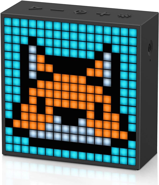 Divoom Timebox-Evo Pixel Art Tragbarer Bluetooth Lautsprecher mit Programmierbares 256 LED Panel, 3.9 x 1.5 x 3.9 Zoll (Schwarz)