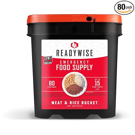 ReadyWise, 80 Portionen, Notration, Fleisch- und Reis, Rind und Huhn mit Gewürzen